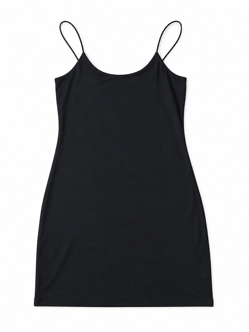 Women’s Black Slip Dress with Spaghetti Straps